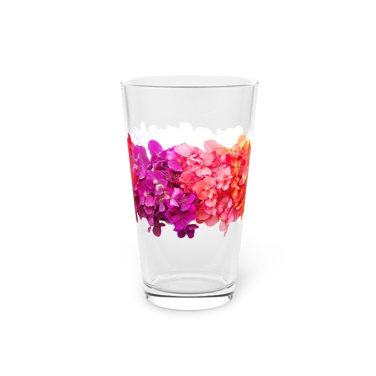 Elegant Floral Pint Glass - 16oz Beer or Beverage Tumbler - BigSippin