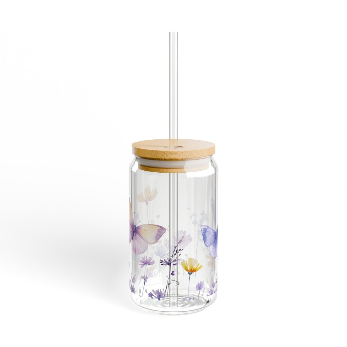 Flowers & Butterflies Sipper Glass 16oz - BigSippin