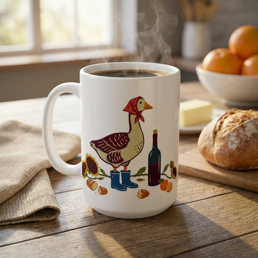 Silly Goose Social - Silly Sippin' Goose - 15oz Mug with coffee