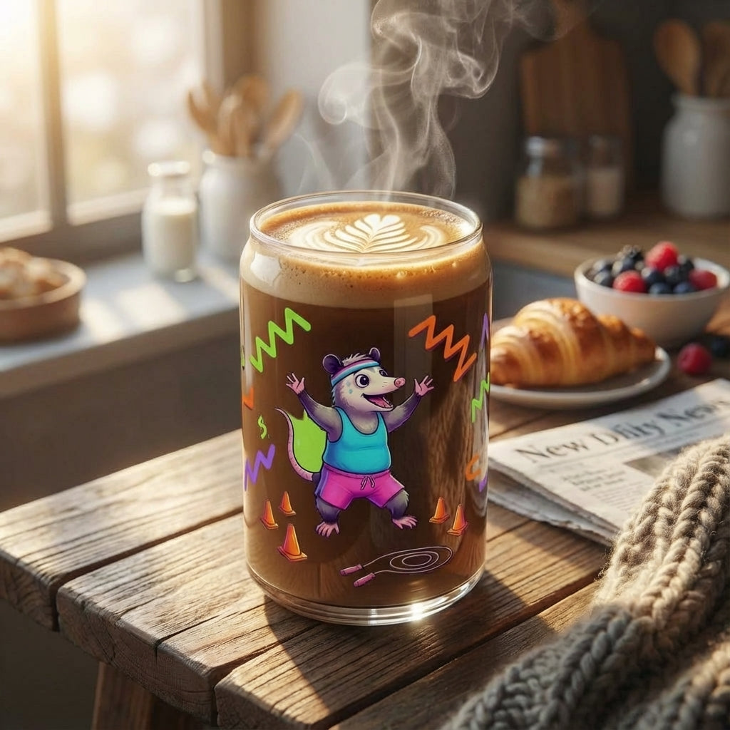 Neon Aerobics Possums - Possum Power Hour - 15oz Mug - Coffee Lifestyle