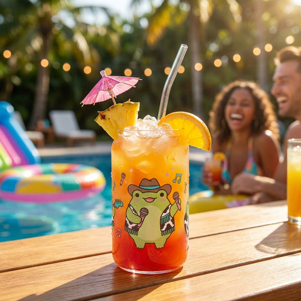 Disco Cowgirl Frogs - Space Cowgirl Frog Serenade with cocktail