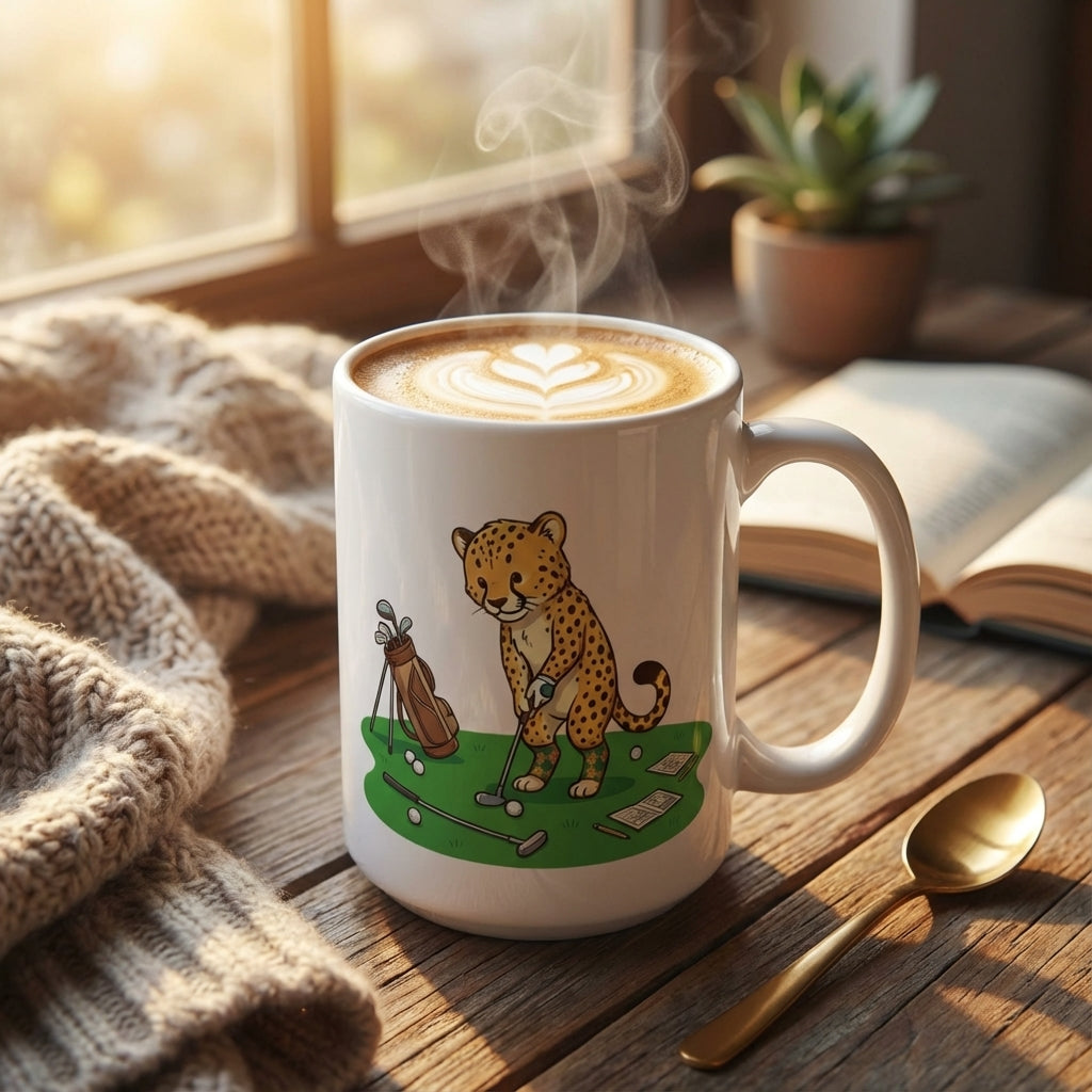 Racquet Club Cheetahs - Putting Practice - 15oz Mug - Hero Lifestyle