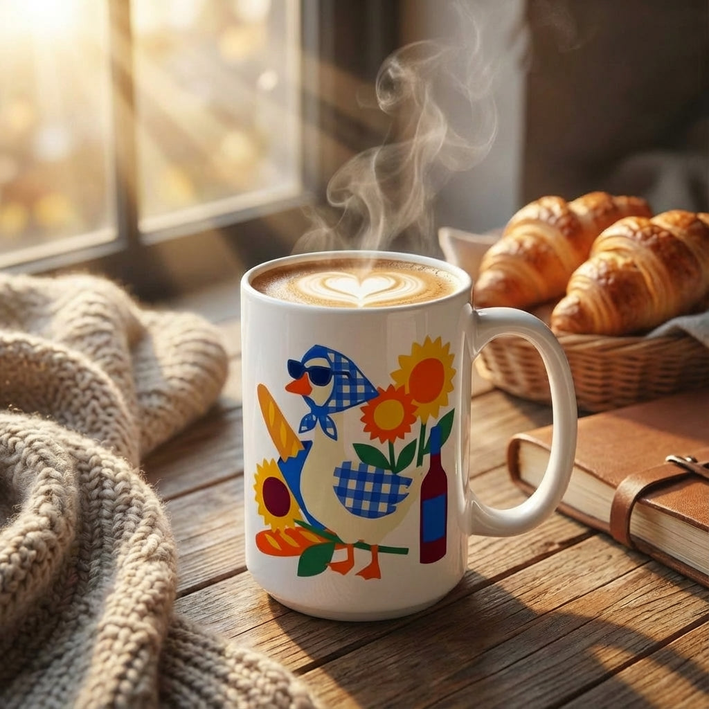 Silly Goose Social - Goose in Gingham - 15oz Mug - Hero Lifestyle