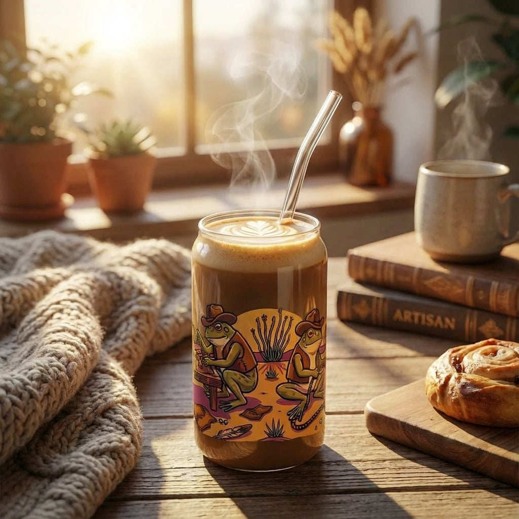 Cowboy Frogs Crafting Sipper Glass - Hero Lifestyle