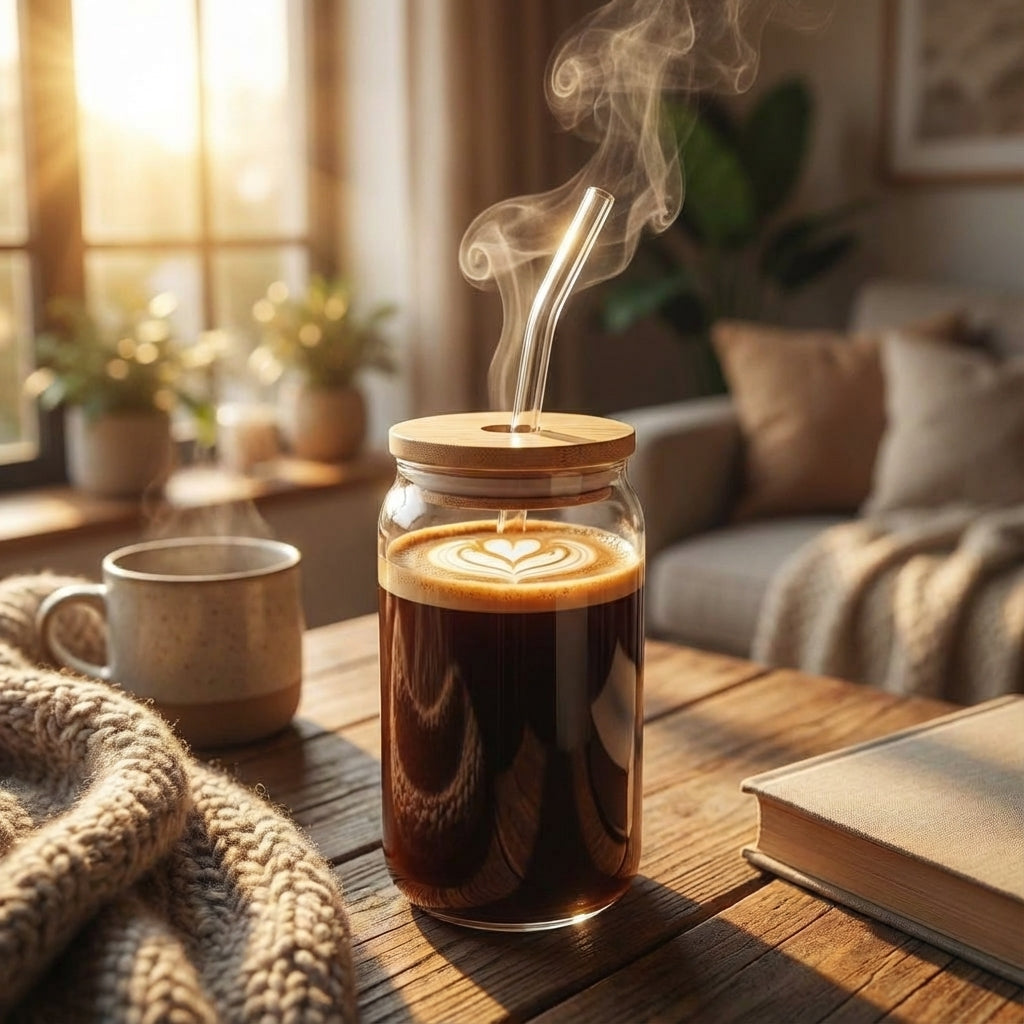 Cowboy Frogs Painting Sipper Glass - Hero Lifestyle