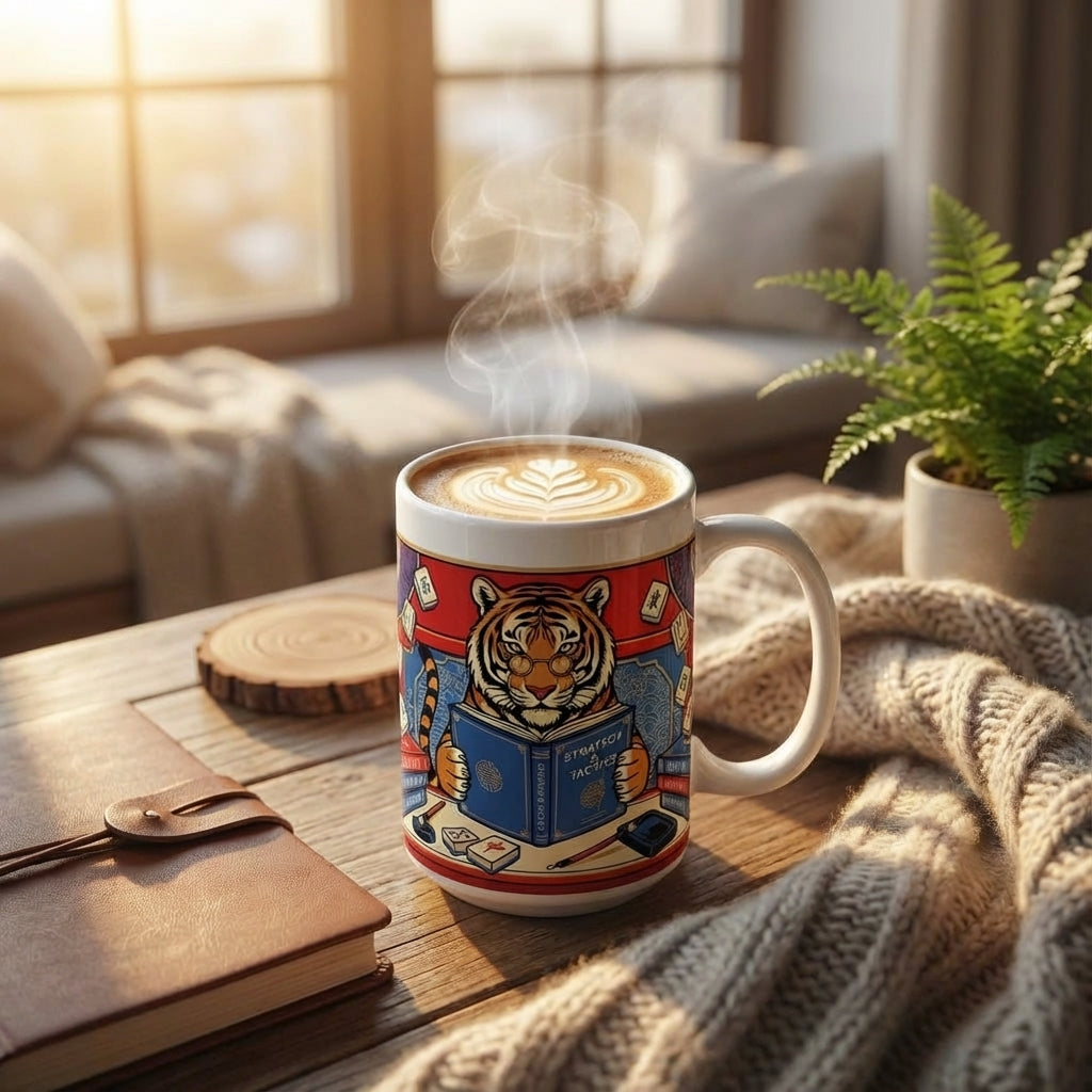 Mahjong Night Tigers - Mahjong Mastermind - 15oz Mug - Hero Lifestyle