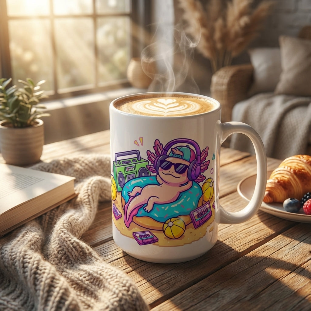 Pool Party Axolotls - Axolotl Radio Vibes - 15oz Mug - Hero Lifestyle