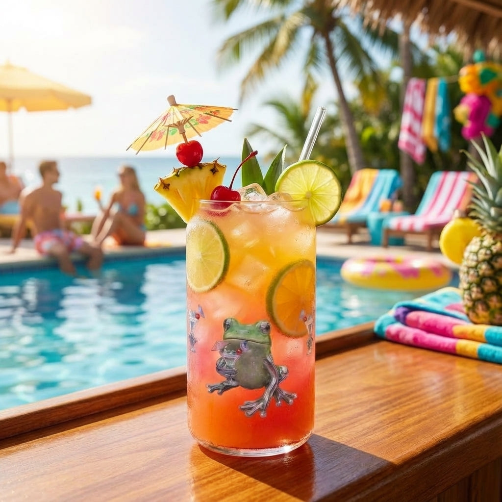 Y2K Frogs Party Sipper Glass - Cocktail Lifestyle