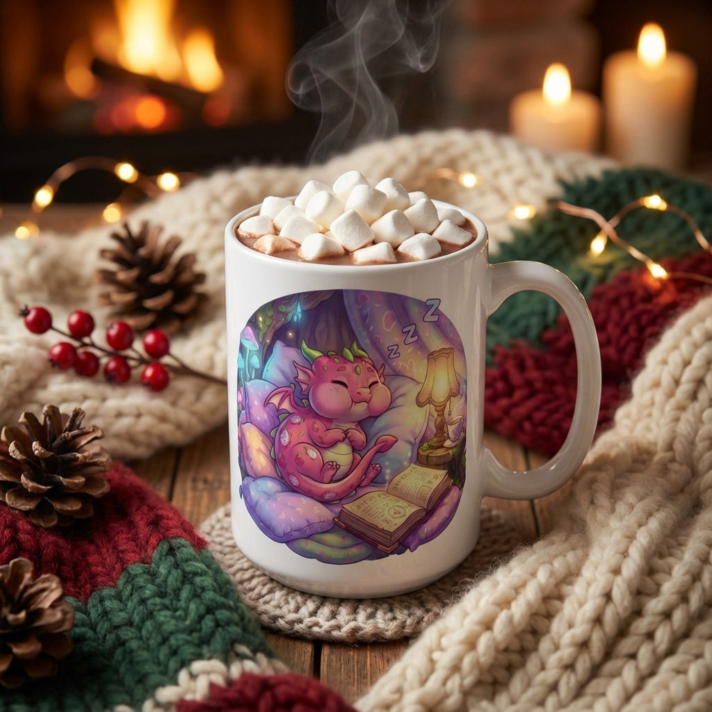 Book Club Dragons - Dragonfruit Dreams - 15oz Mug - Hot Cocoa Lifestyle