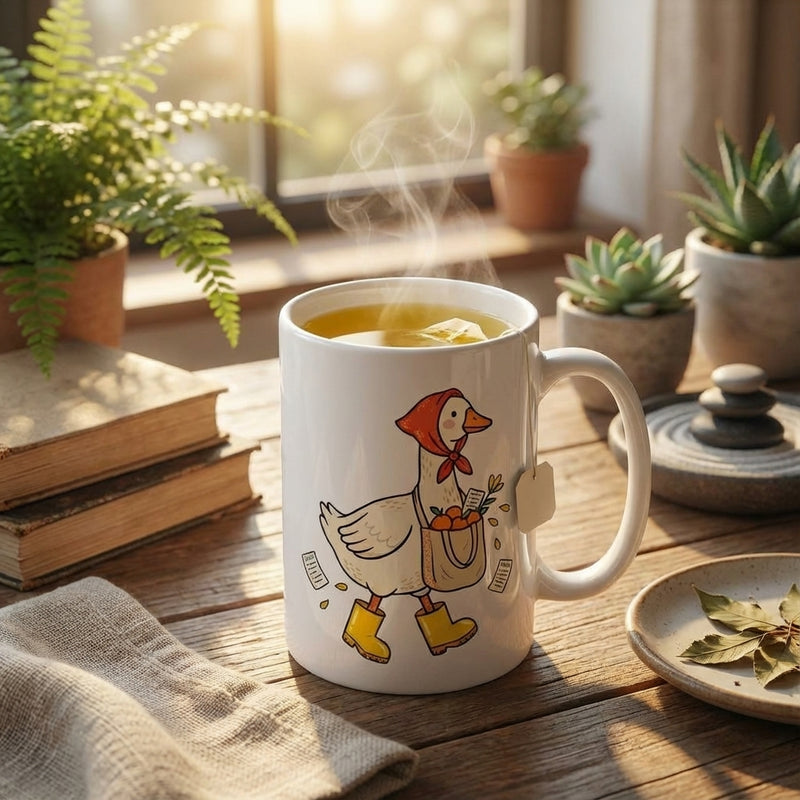 Silly Goose Social - Rainy Day Errands - 15oz Mug with tea