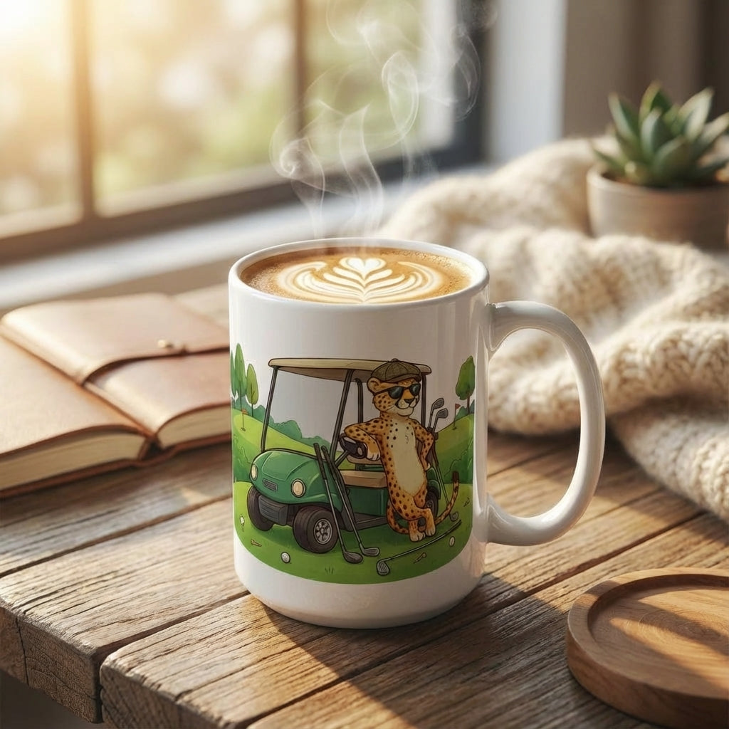 Racquet Club Cheetahs - Golf Cart Cruisin' - 15oz Mug - Hero Lifestyle