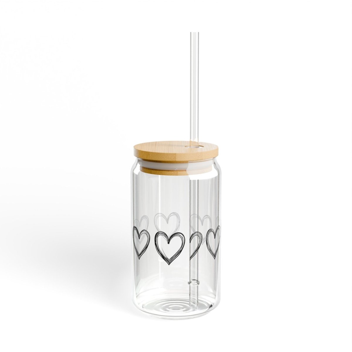 Minimal Hearts 1 Sipper Glass 16oz - BigSippin