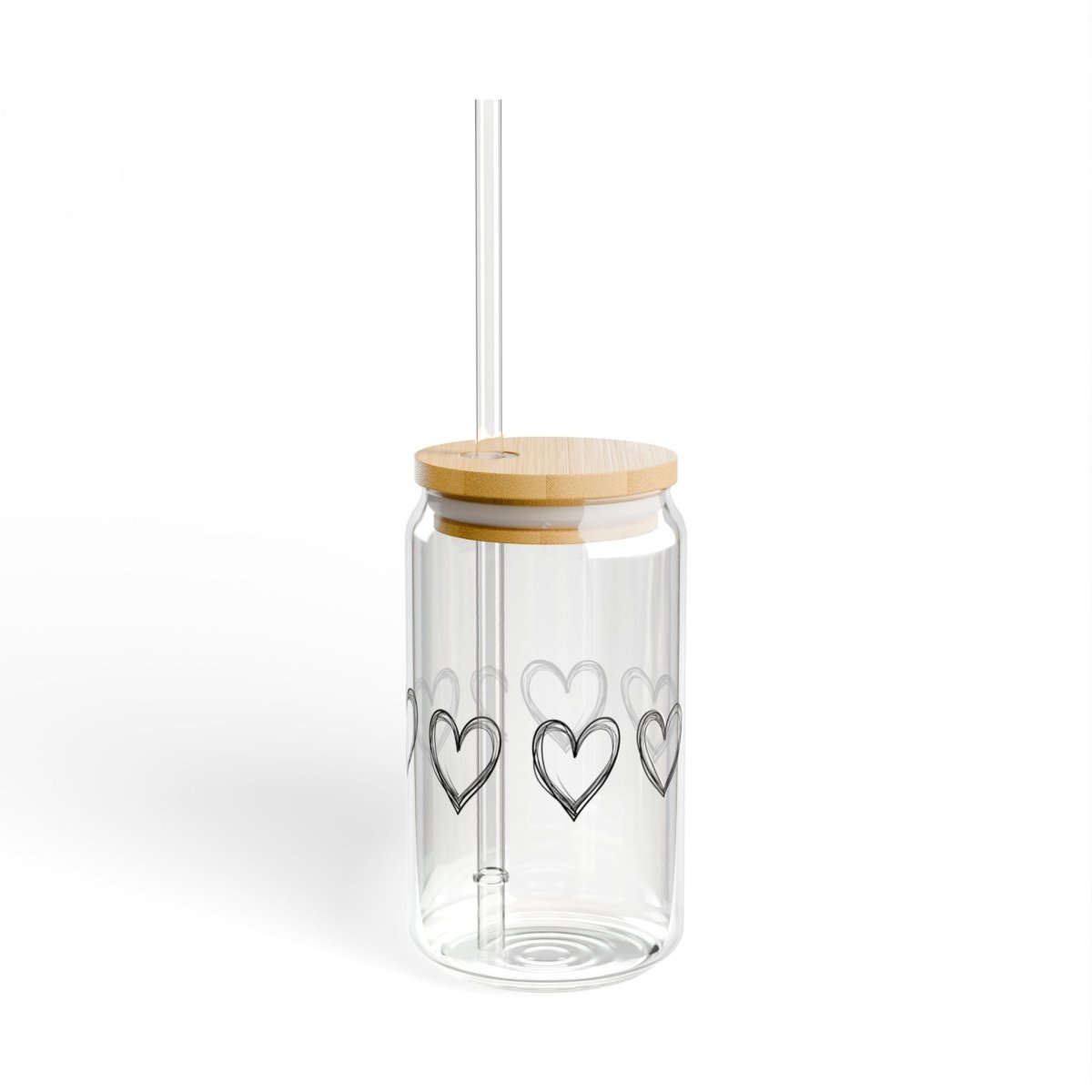 Minimal Hearts 1 Sipper Glass 16oz - BigSippin