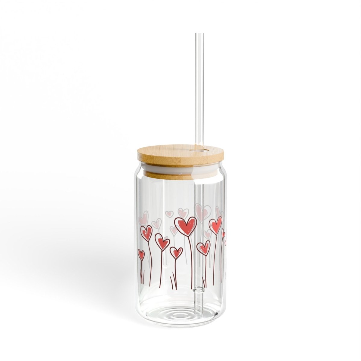 Minimal Hearts 2 Sipper Glass 16oz - BigSippin