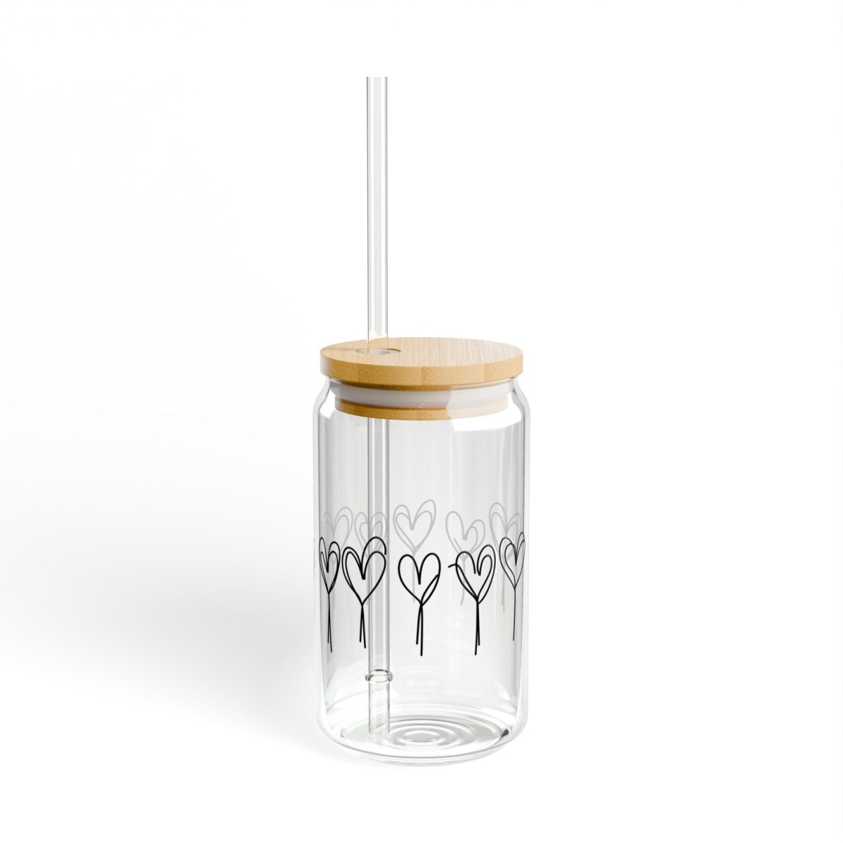 Minimal Hearts 7 Sipper Glass 16oz - BigSippin