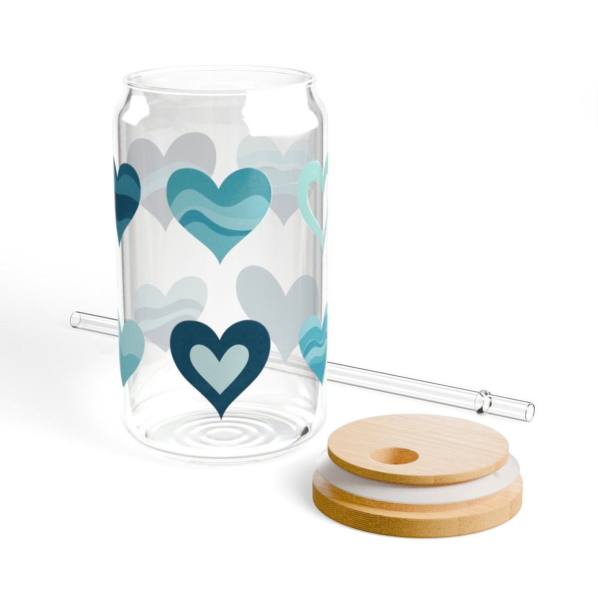 Ocean Hearts 01 Sipper Glass 16oz - BigSippin