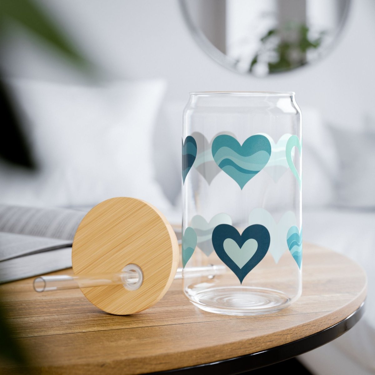 Ocean Hearts 01 Sipper Glass 16oz - BigSippin