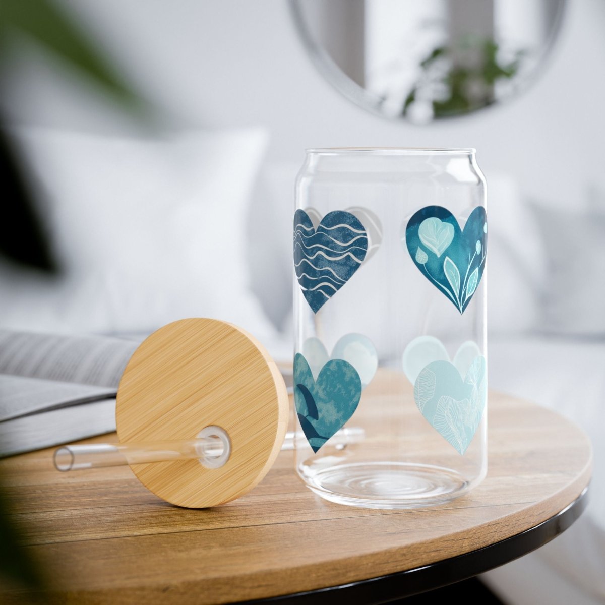 Ocean Hearts 02 Sipper Glass 16oz - BigSippin