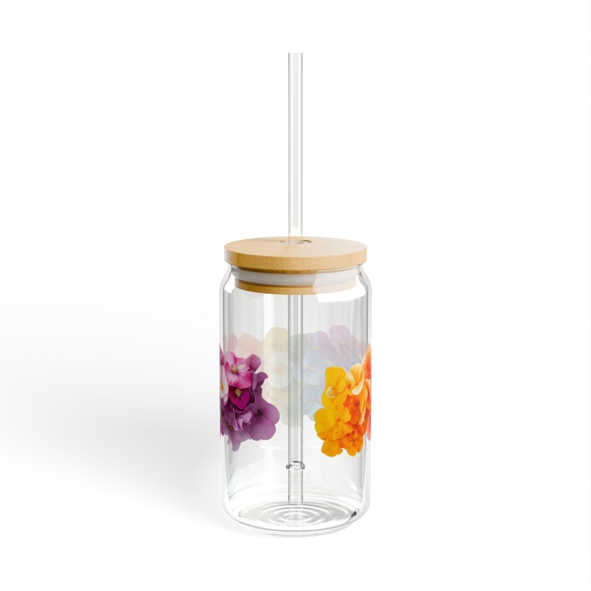 Rainbow Flowers 1 Sipper Glass 16oz - BigSippin