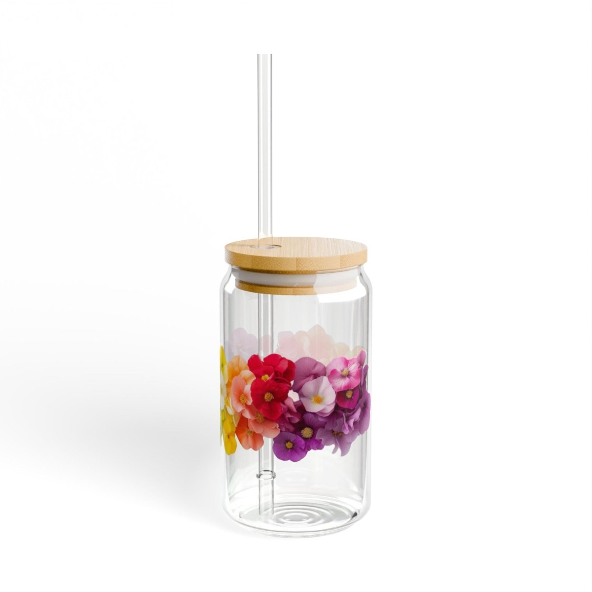 Rainbow Flowers 1 Sipper Glass 16oz - BigSippin