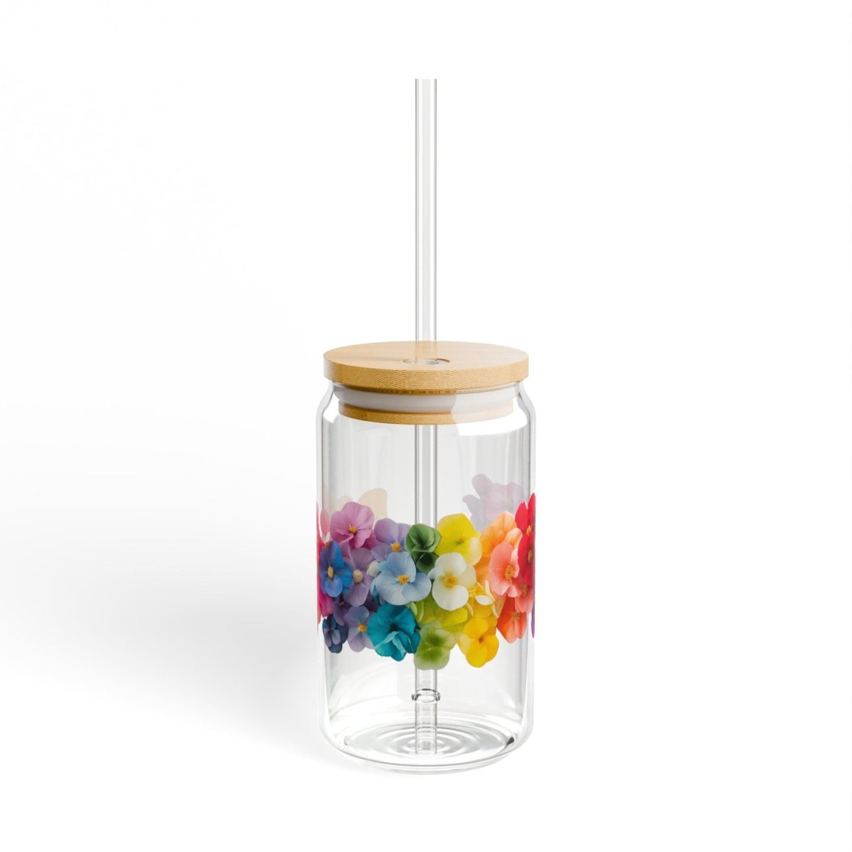 Rainbow Flowers 1 Sipper Glass 16oz - BigSippin
