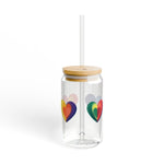 Rainbow Hearts 05 Sipper Glass 16oz - BigSippin