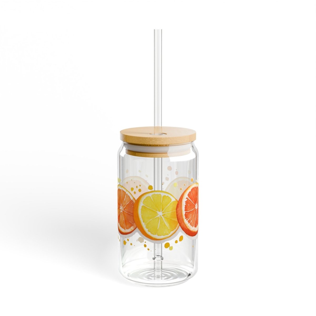 Watercolor Citrus 2 Sipper Glass 16oz - BigSippin