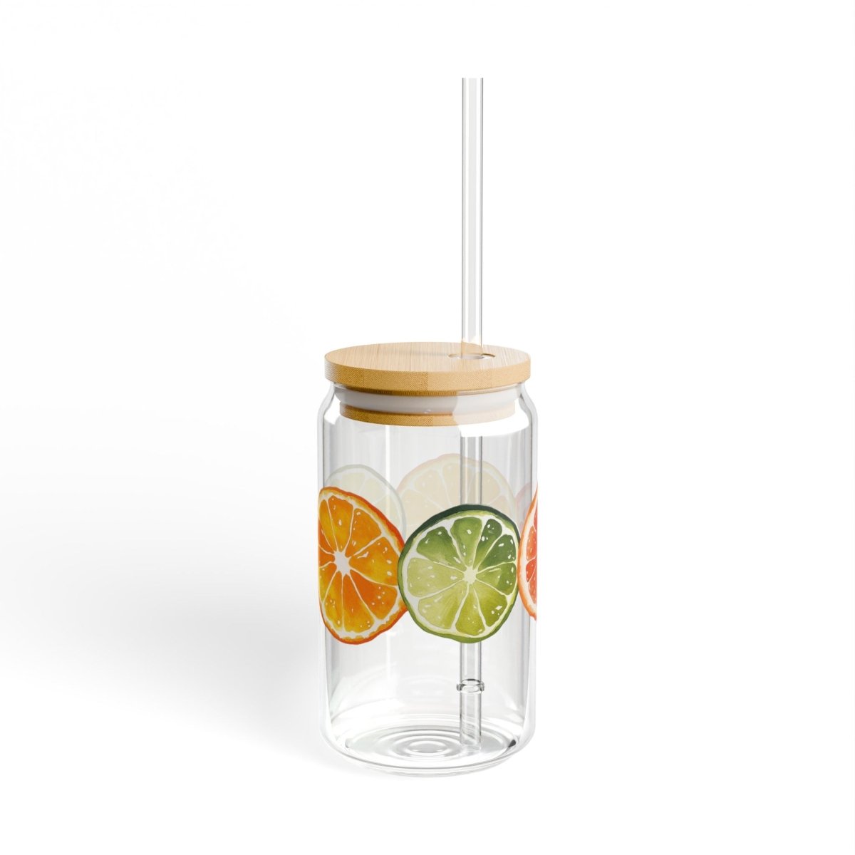 Watercolor Citrus 3 Sipper Glass 16oz - BigSippin