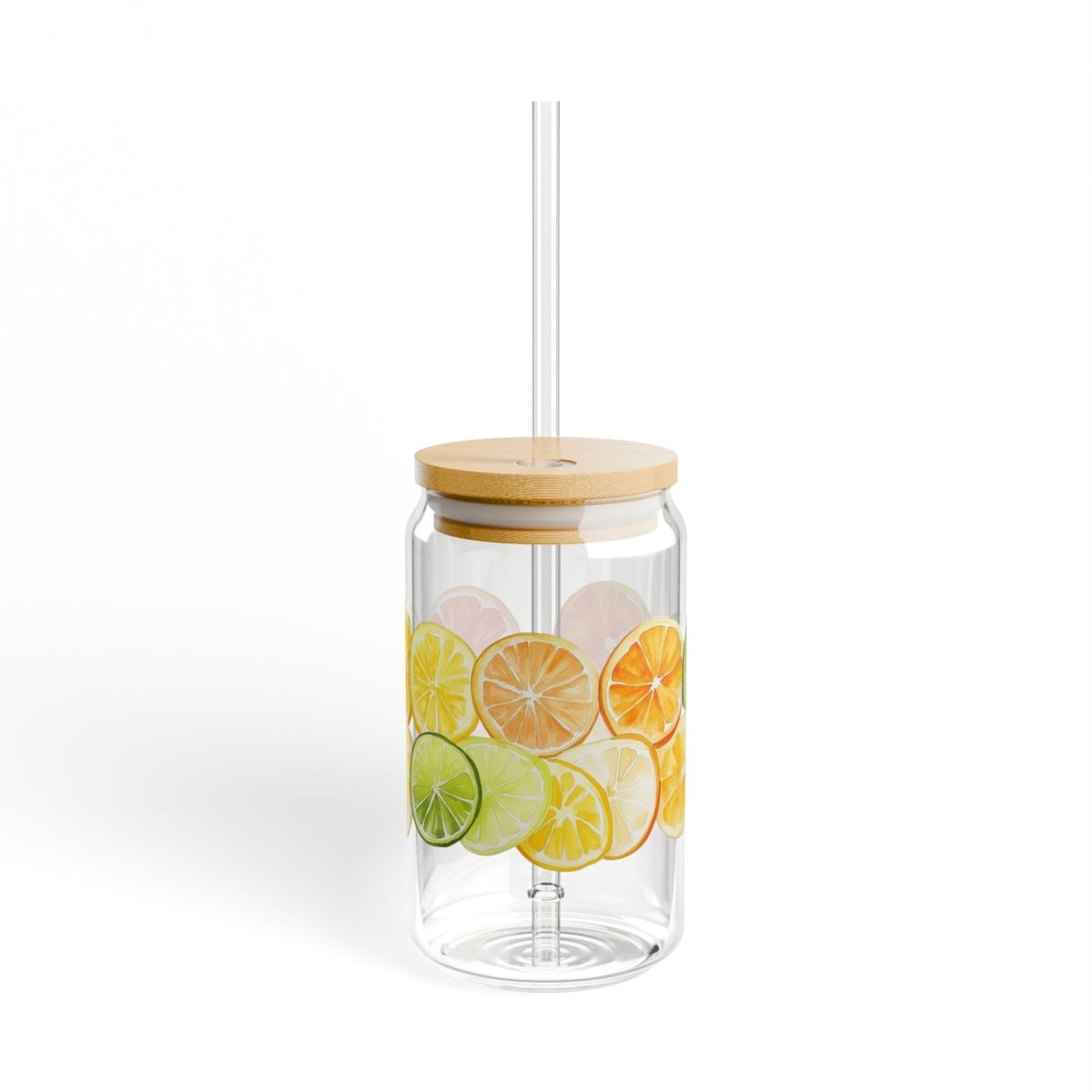 Watercolor Citrus 5 Sipper Glass 16oz - BigSippin