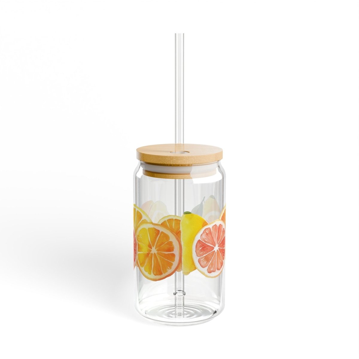 Watercolor Citrus 7 Sipper Glass 16oz - BigSippin