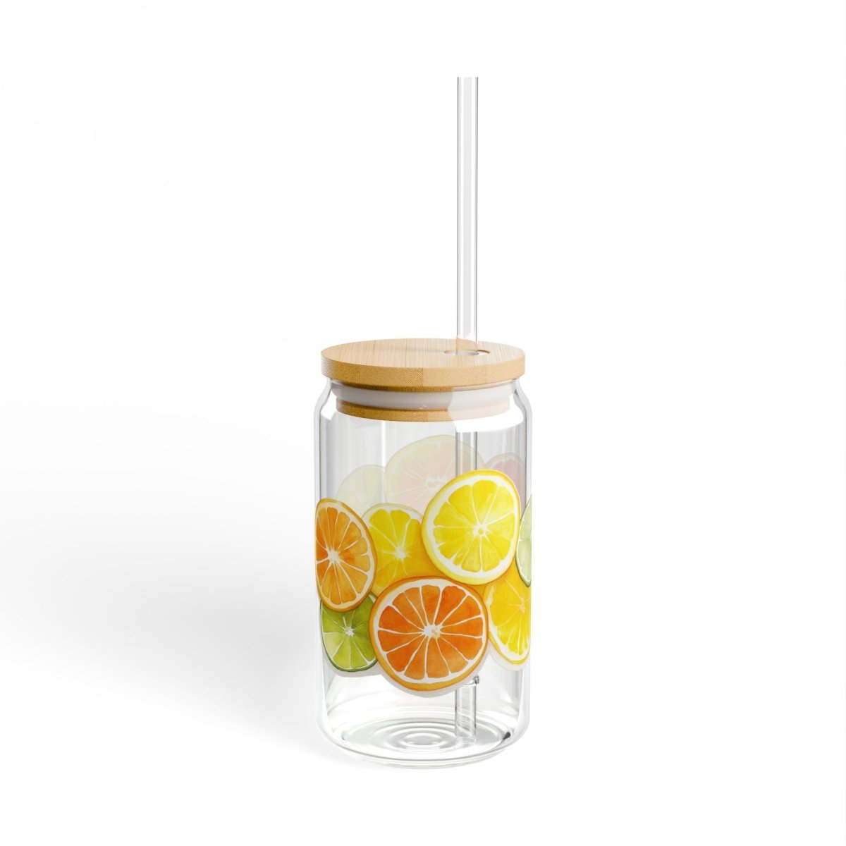 Watercolor Citrus 8 Sipper Glass 16oz - BigSippin