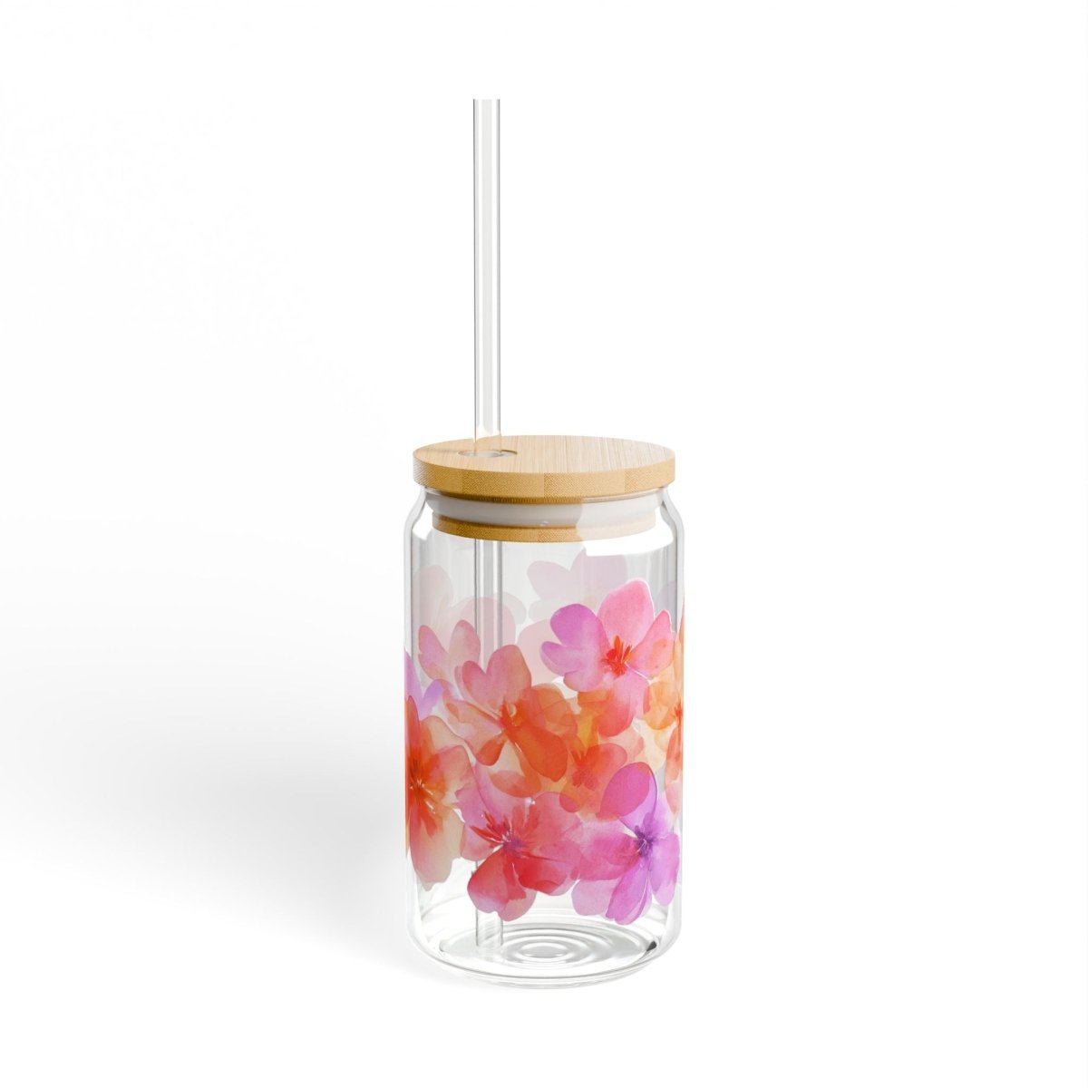 Watercolor Flowers 1 Sipper Glass 16oz - BigSippin