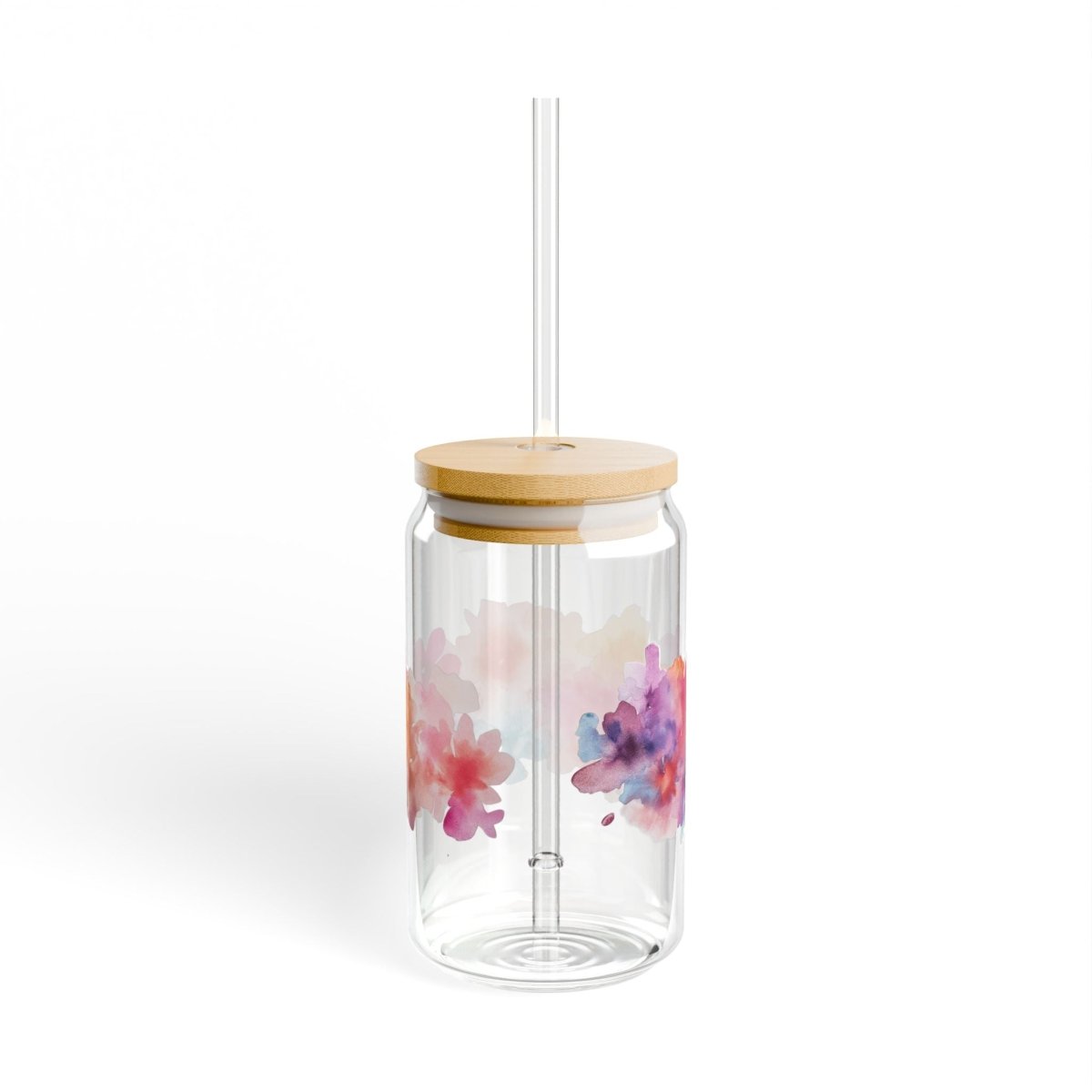 Watercolor Flowers 10 Sipper Glass 16oz - BigSippin