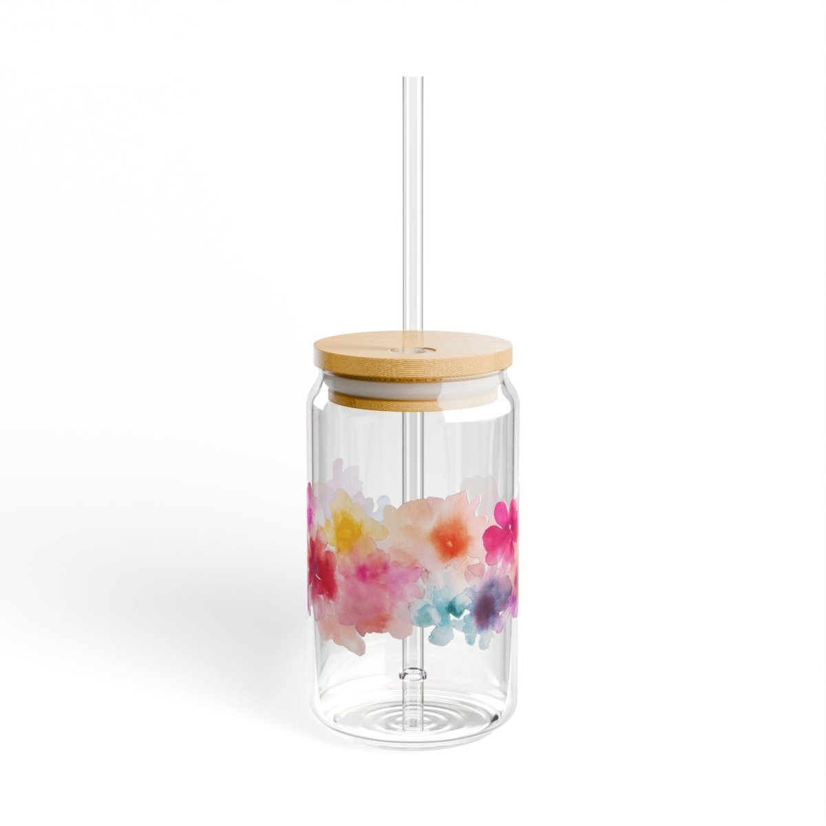 Watercolor Flowers 10 Sipper Glass 16oz - BigSippin