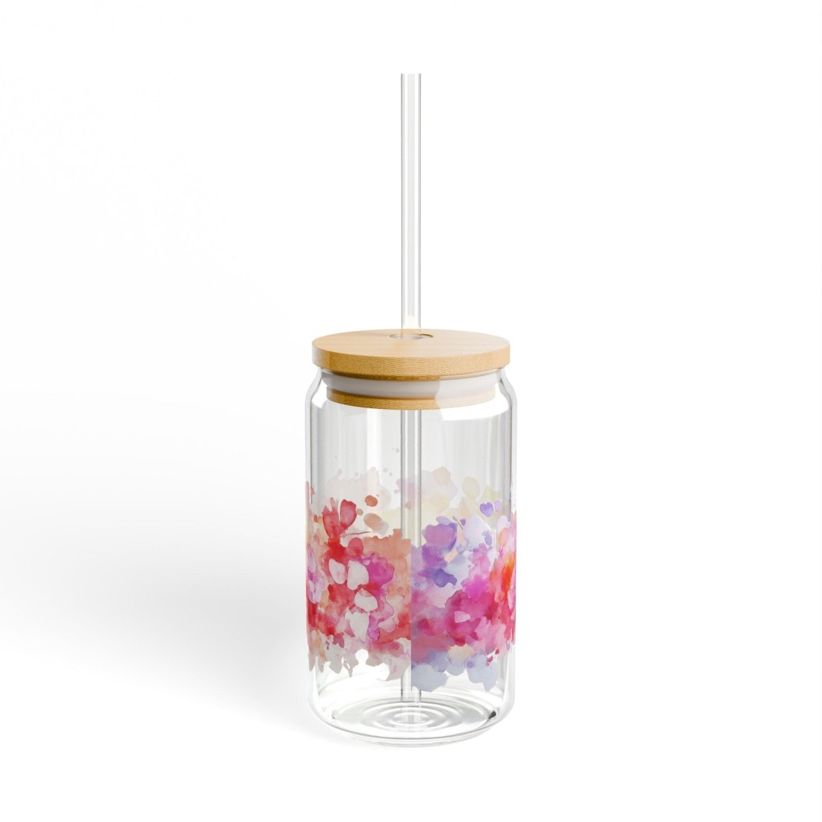 Watercolor Flowers 3 Sipper Glass 16oz - BigSippin