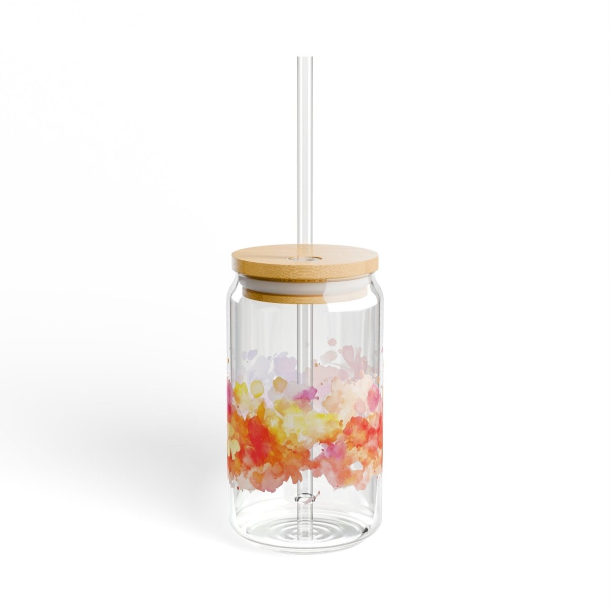 Watercolor Flowers 3 Sipper Glass 16oz - BigSippin