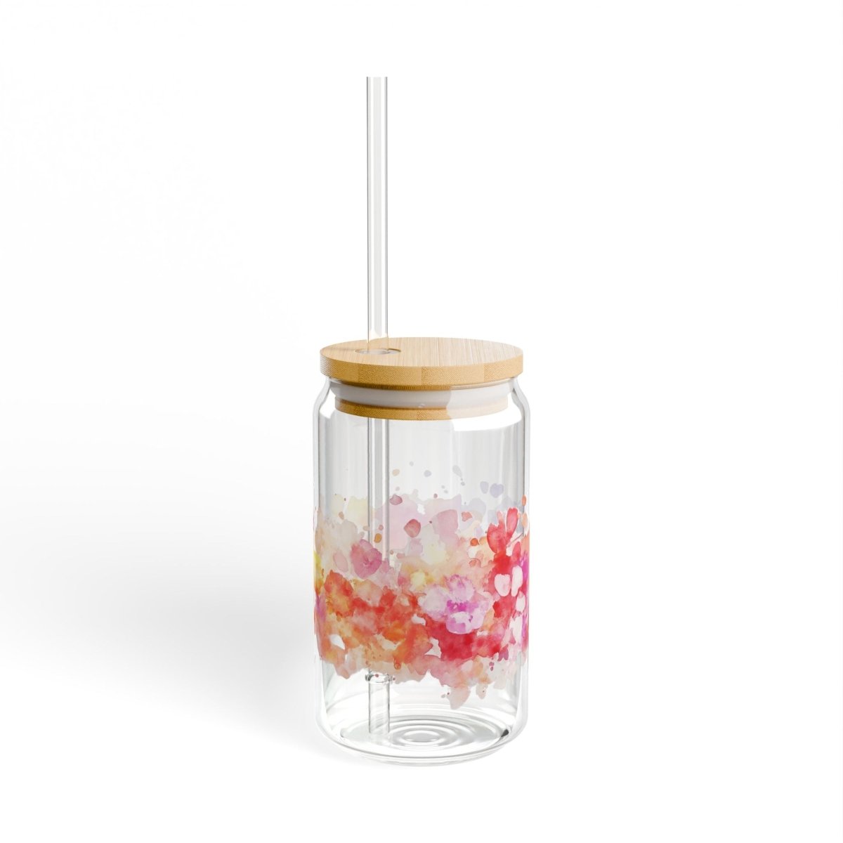 Watercolor Flowers 3 Sipper Glass 16oz - BigSippin