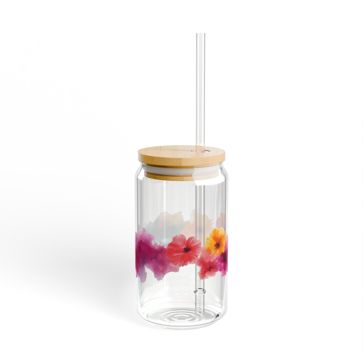 Watercolor Flowers 6 Sipper Glass 16oz - BigSippin