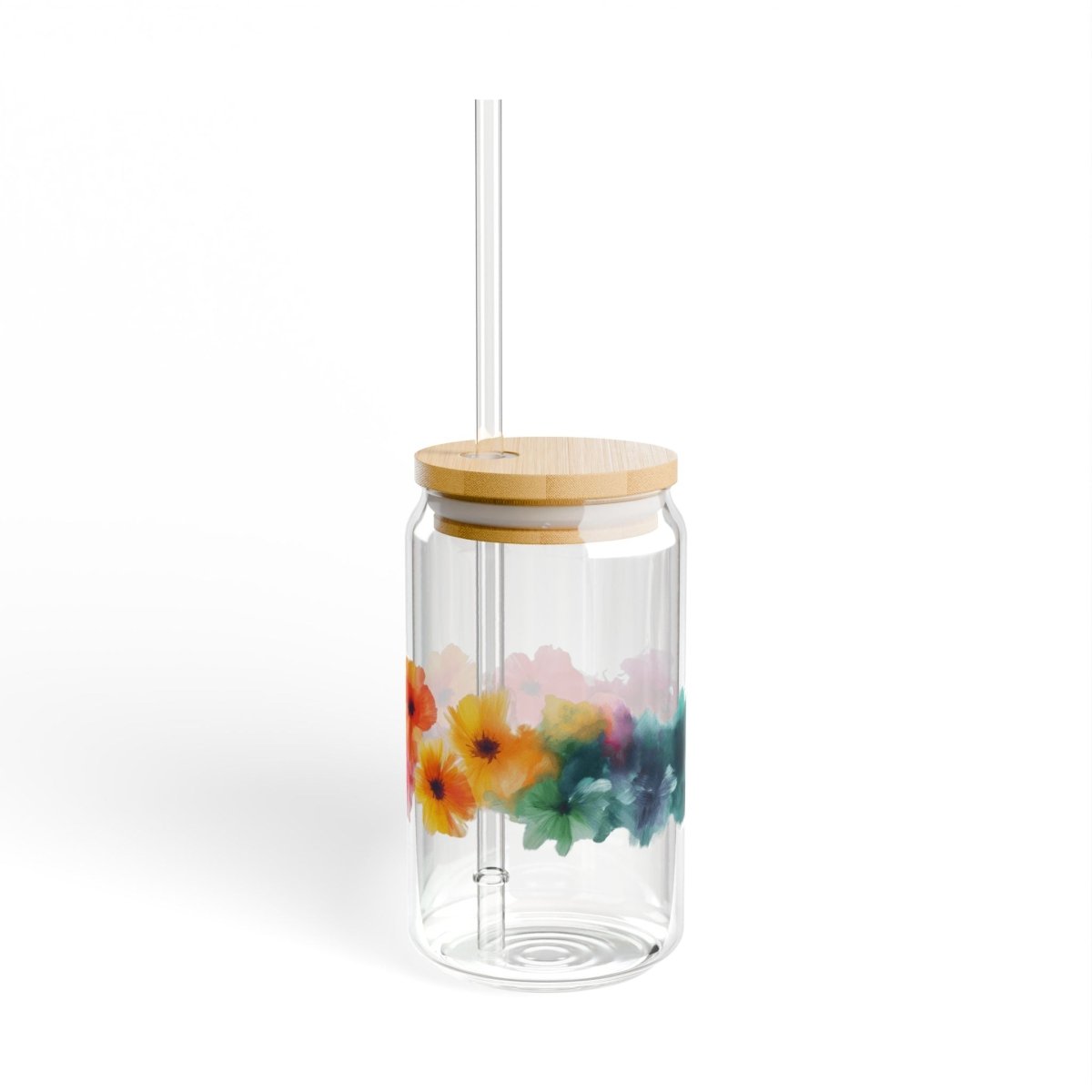 Watercolor Flowers 6 Sipper Glass 16oz - BigSippin