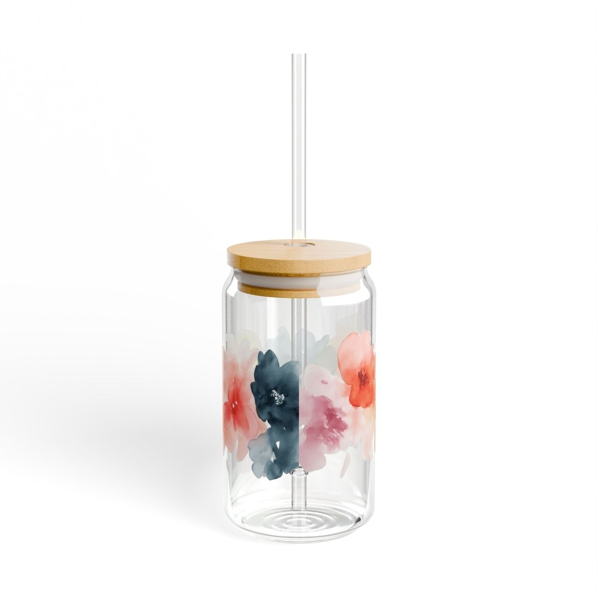 Watercolor Flowers 7 Sipper Glass 16oz - BigSippin