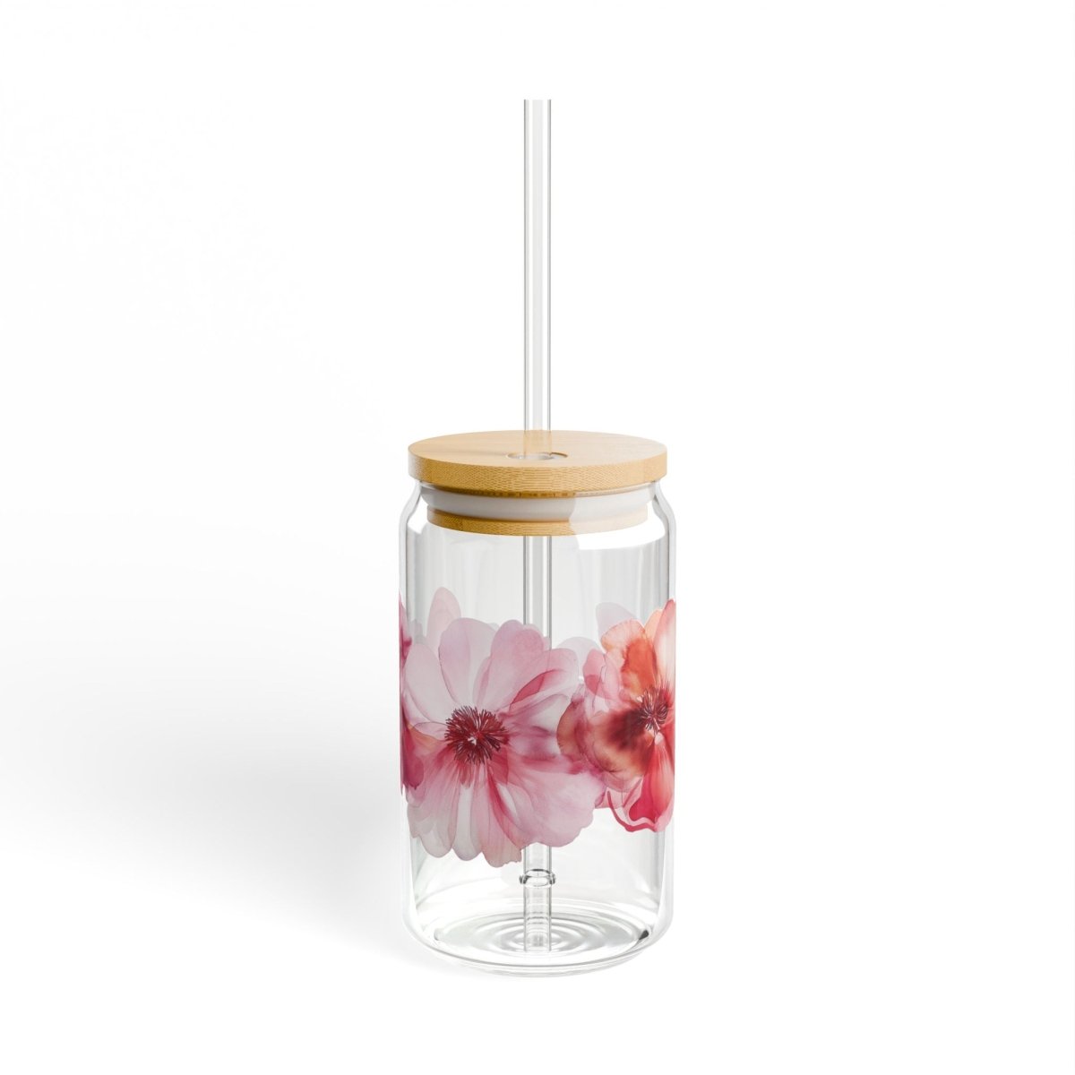 Watercolor Flowers 8 Sipper Glass 16oz - BigSippin