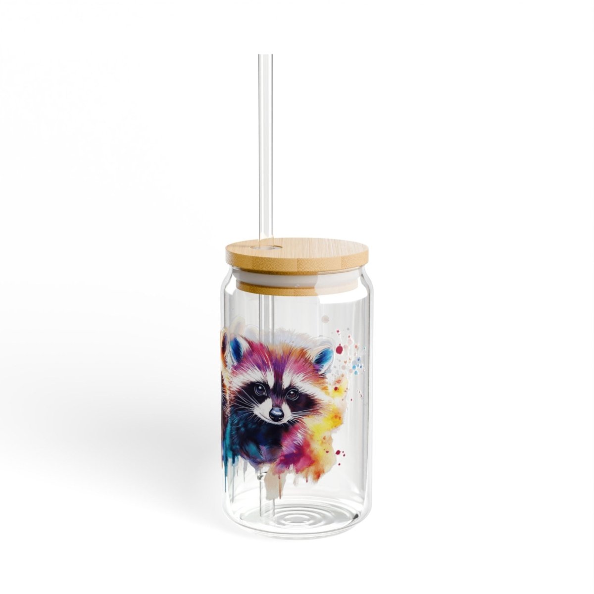 Watercolor Raccoons 5 Sipper Glass 16oz - BigSippin